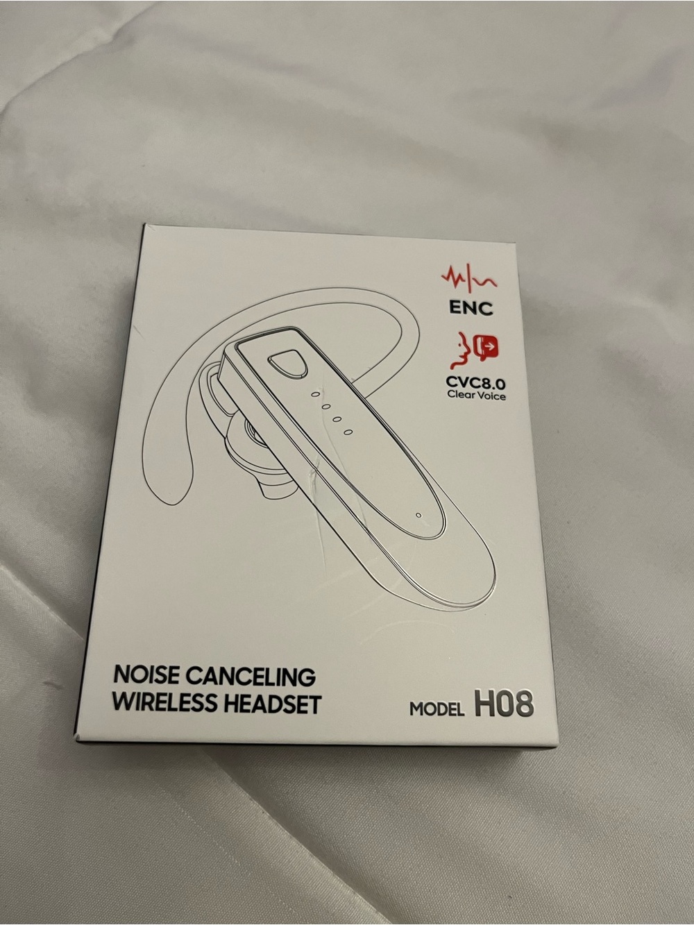 H08 Noise Canceling Wireless Headset - White